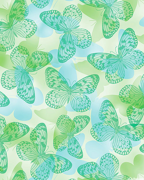 Butterfly Whispers - Wings - Shamrock Green - 108" QUILTBACKING