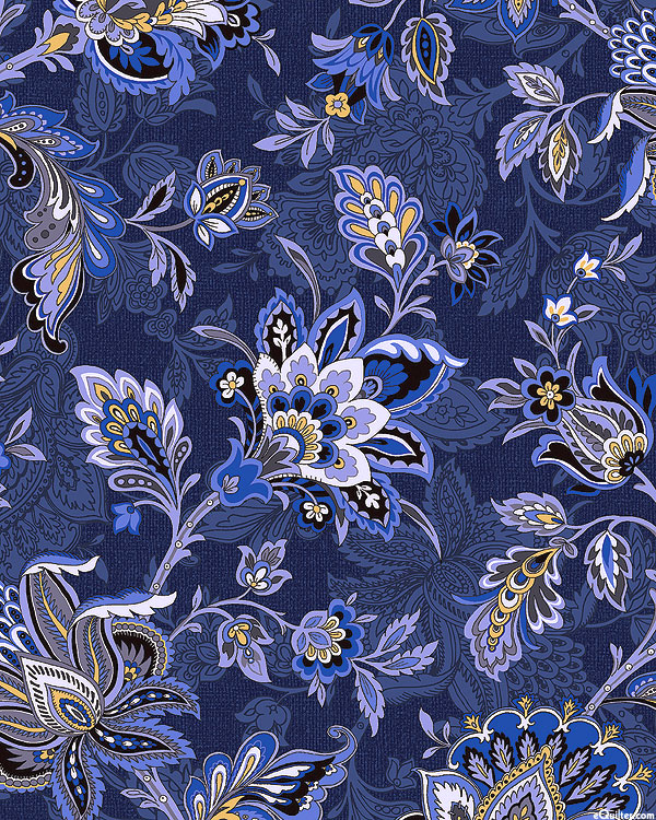 The Drawing Room - Footstool - Dusk Blue - 108" QUILT BACKING