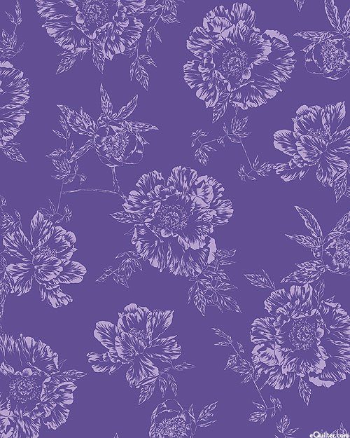 Shadow Flower - Poppy Dreams - Violet - 108" QUILT BACKING