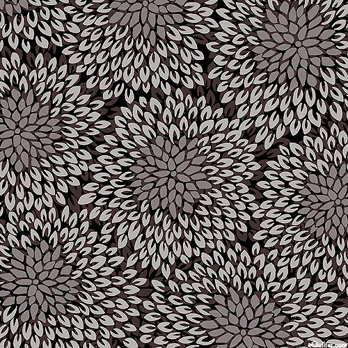 Chrysanthemum Explosion - Charcoal Gray