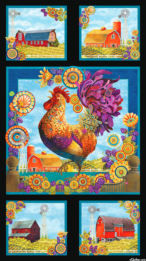 Something To Crow About - Barnyard Rooster - 24" x 44" PANEL