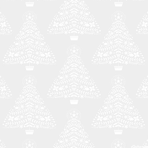 Holiday Snow - Christmas Trees - White on White