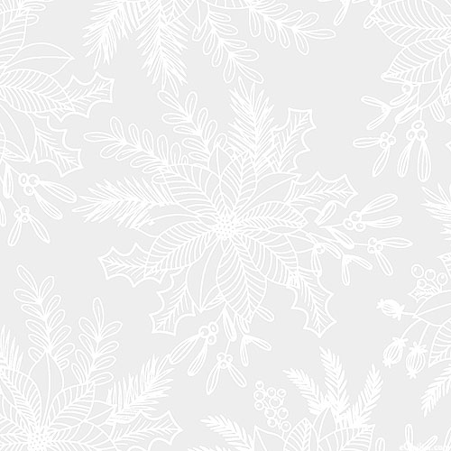 Holiday Snow - White Poinsettias - White on White
