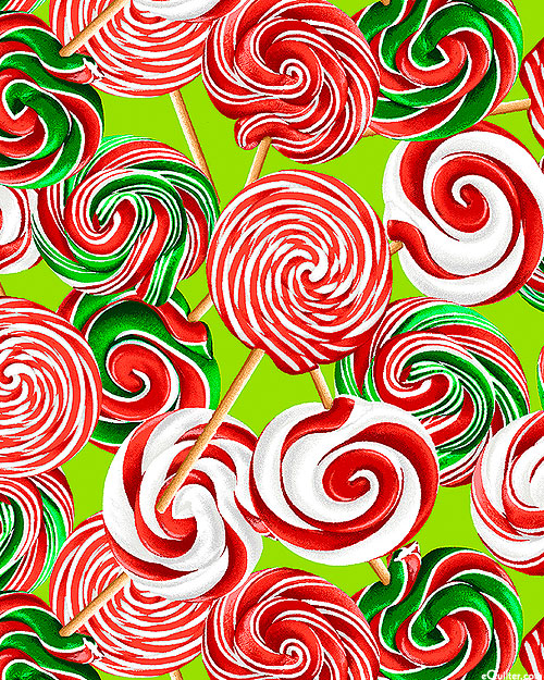 Sweet Holidays - Swirl Lollipops - Kelly Green