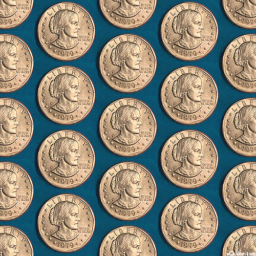 Votes for Women - Susan B. Anthony Coin - Teal - DIGITAL PRINT