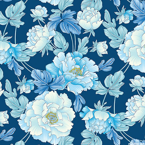 Veranda - Countryside Roses - Navy Blue