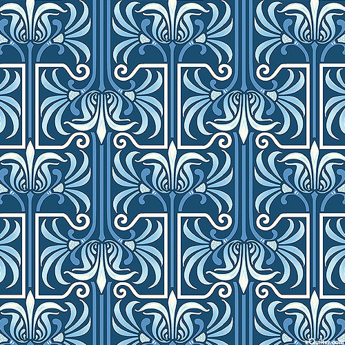 Veranda - Art Deco - Navy Blue