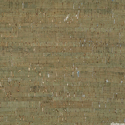 Cork Fabric - Moss/Silver - 18" x 15" Roll