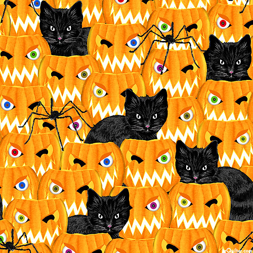 Creepy & Kooky - Jack-O-Lantern Cats - Pumpkin Orange/Glow