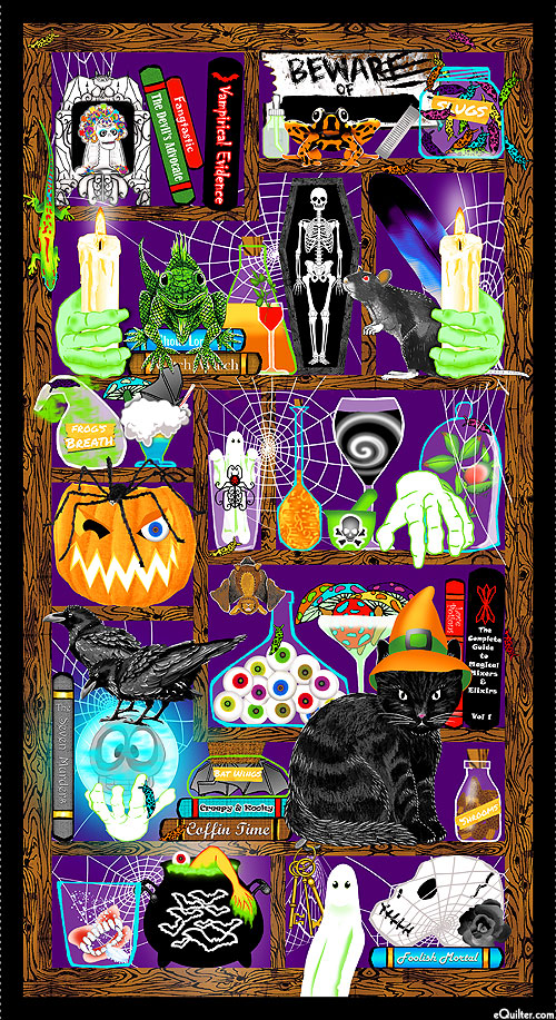 Creepy & Kooky - Spooky Shelves - Multi/Glow - 24" x 44" PANEL