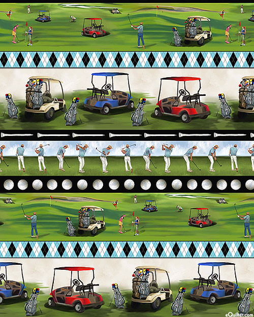 Front Nine - Golf Plaid Stripe - Grass Green