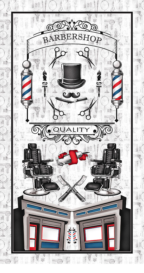 Hipster - Barbershop Advertisement - Iron Gray - 24" x 44" PANEL