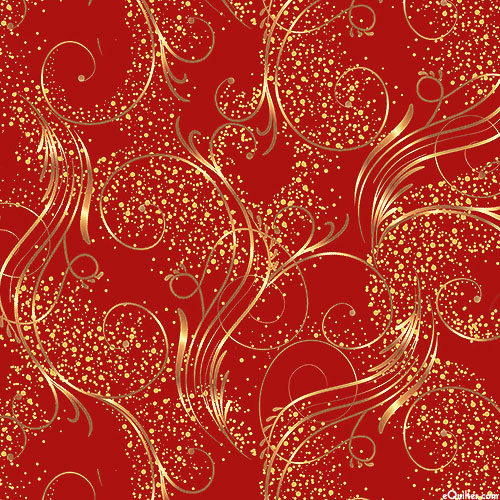 Jingle & Mingle - Shimmering Scroll - Scarlet/Gold