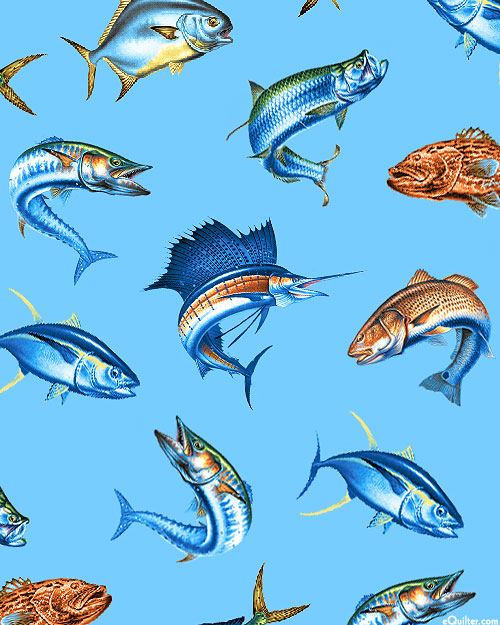 Reel Fun - Ocean Fish - Sky Blue