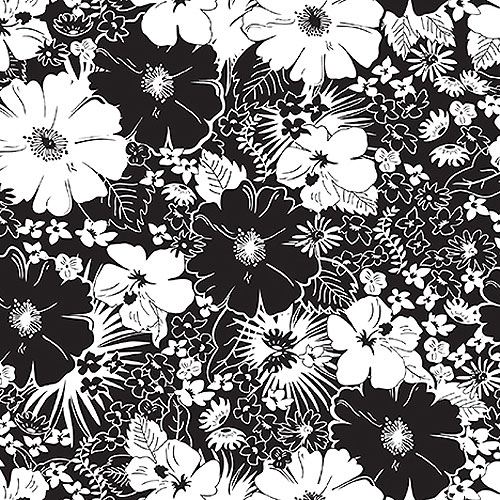 Black Tie II - Floral Garden - Black - 108" QUILT BACKING
