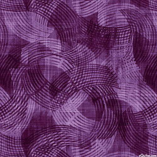 Crescent 108" - Curving Strokes - Grape Purple - QUILT BACKING