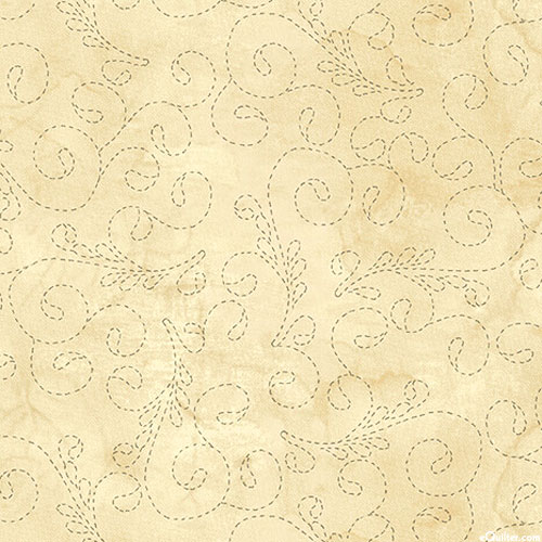 Stitch - Embroidery Swirls - Buttercreme - 108" QUILTBACKING