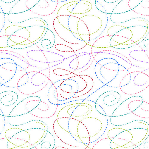 Quilter's Haven - Embroidered Swirls - White