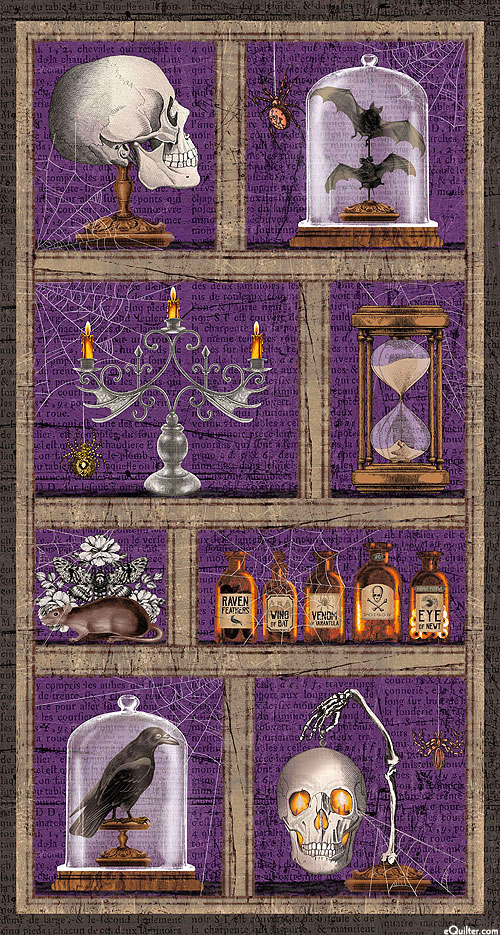 Spooky Vibes - Haunted Cabinet - Amethyst - 24" x 44" PANEL