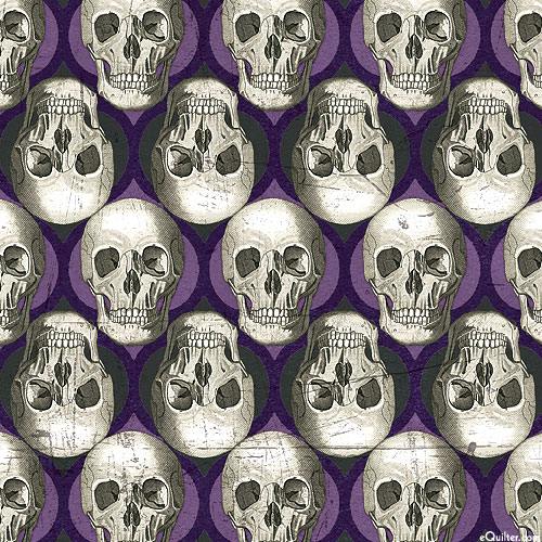 Spooky Vibes - Skulls Stripe - Eggplant