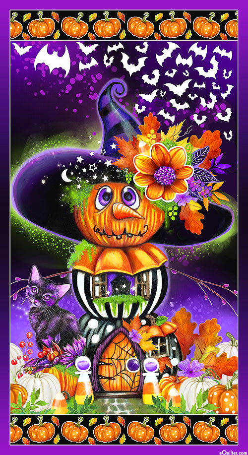 Hallowishes - Pumpkin Scarecrow - Multi - 24" x 44" PANEL