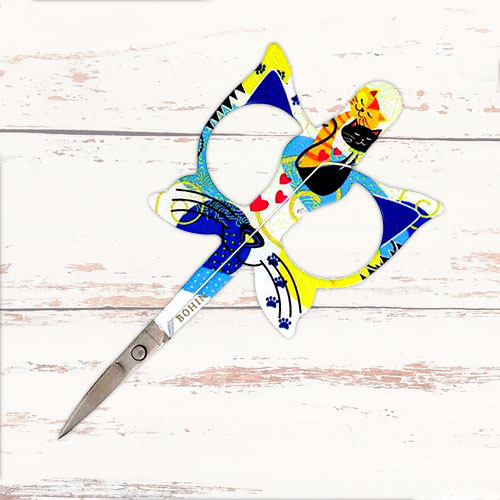 Kitty Cat Embroidery Scissors - Blue