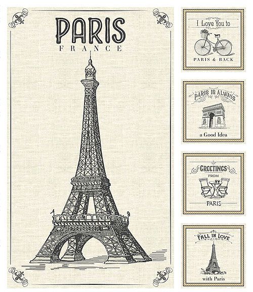 Fall in Love with Paris - Iconic Landmarks - 37" x 44" PANEL