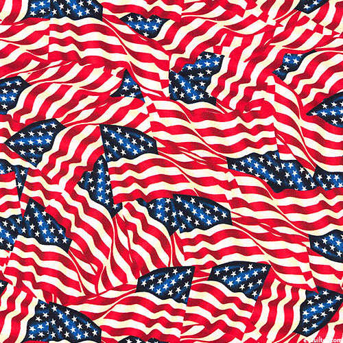 Old Glory American Flag - Scarlet Red - 108" QUILT BACKING