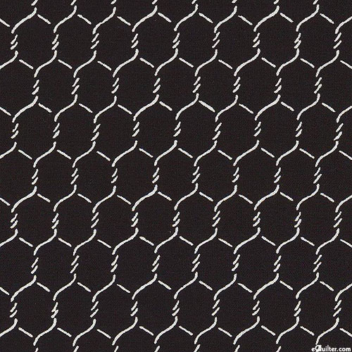 Chicken Wire Fence - Black - 108" QUILT BACKING