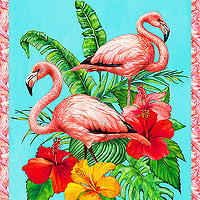 Tropical Paradise Flamingos