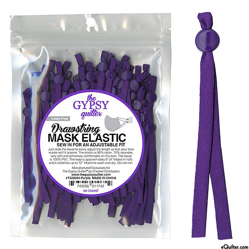 Adjustable Drawstring Mask Elastic - Purple
