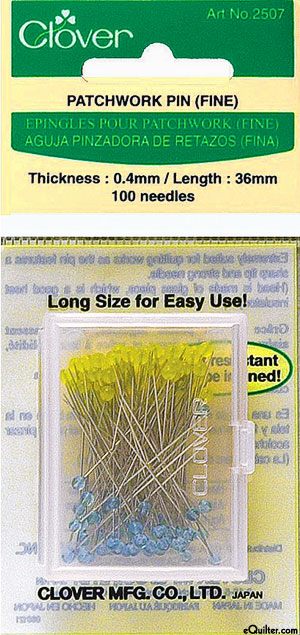 2 2507 ~ 1.5 Long .4mm Glass Head Boxes Quantity 100 Clover Extra Fine Patchwork Pins ~ Article No Two 