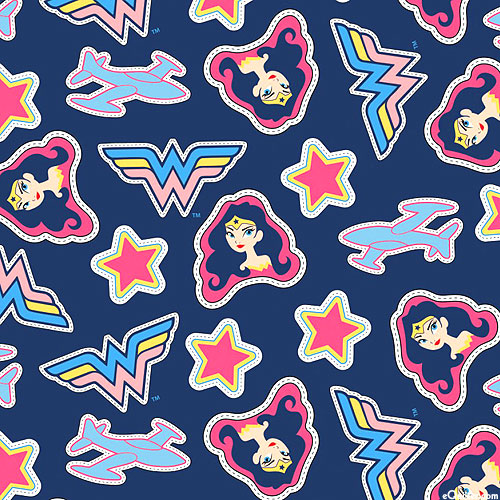 Young DC - Wonder Woman Tossed Stickers - Ink Blue