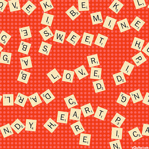 Letters of Love - Scrabble Valentine Dot - Flame Red