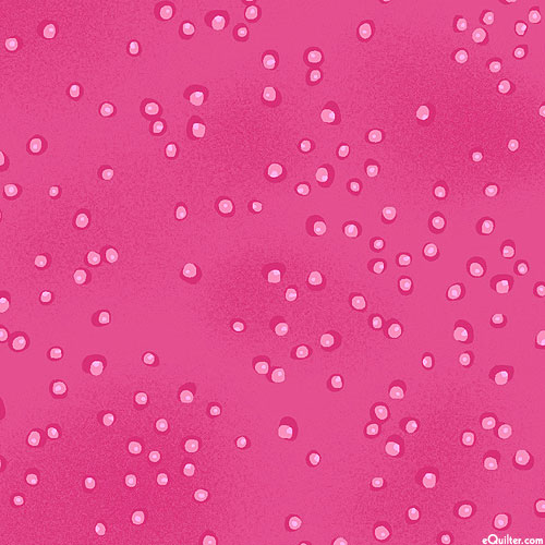 Laurel Burch Basics - Rain Droplets - Raspberry Pink