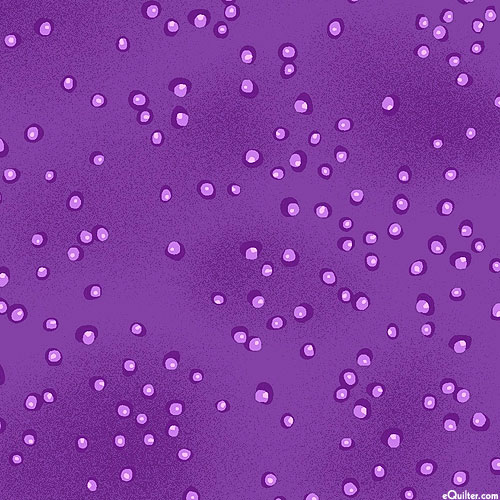 Laurel Burch Basics - Rain Droplets - Thistle Purple