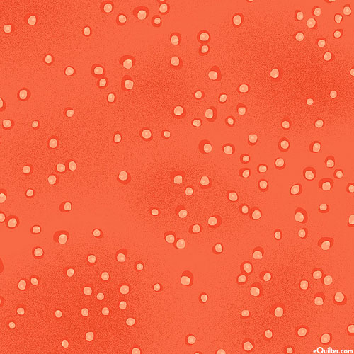 Laurel Burch Basics - Rain Droplets - Persimmon Orange