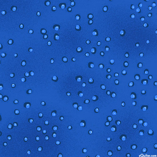 Laurel Burch Basics - Rain Droplets - Royal Blue
