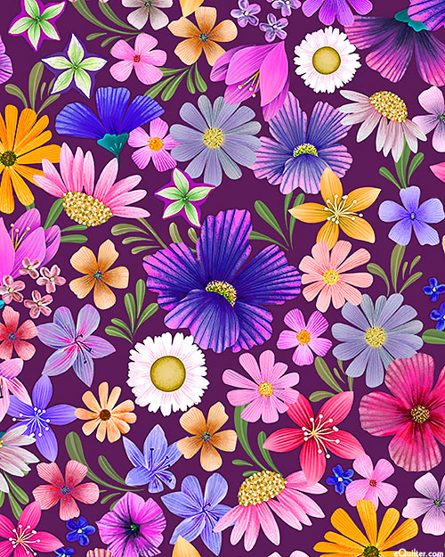 Morning Glory - Blooms - Raisin Purple - DIGITAL