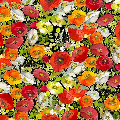 Poppy Dreams - Blooming Trellis - Black - DIGITAL