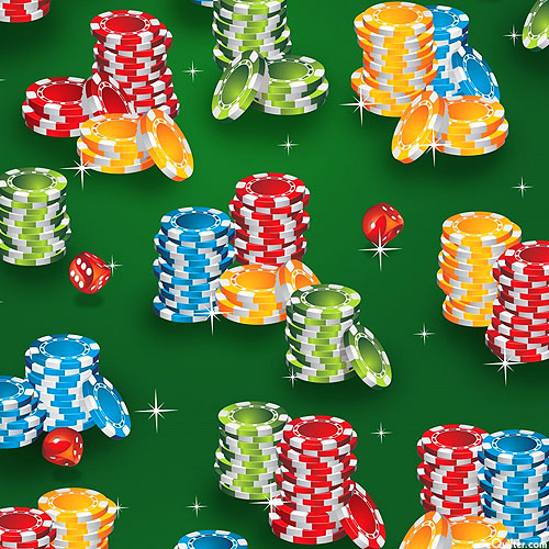 Casino Fun - Poker Chip Stacks - Hunter Green - DIGITAL PRINT