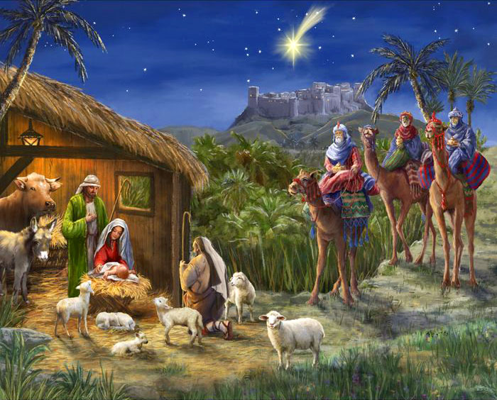 Christmas 2024 - Nativity Visit - Multi - 36" x 44" PANEL