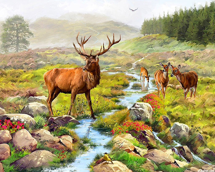 Beauty In Nature - Stag - Multi - 36" x 44" PANEL - DIGITAL