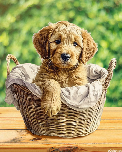 Baby Goldendoodle Basket - Grass Green - 36" x 44" PANEL