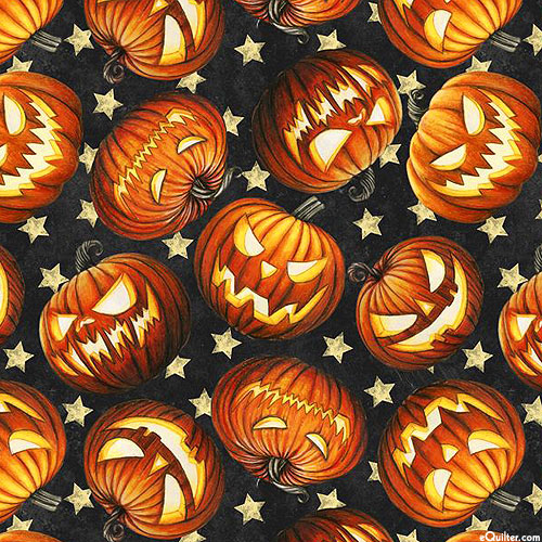 Harvest and Halloween - Painterly Jacks - Pepper Black - DIGITAL