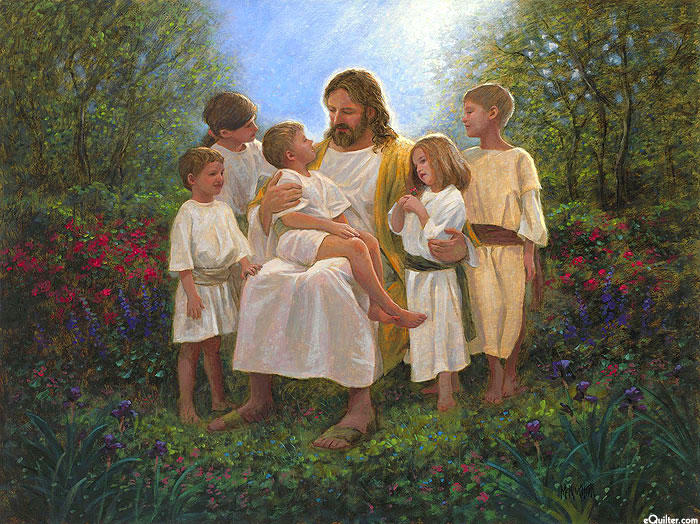 Bible Stories - Jesus & the Children - 36" x 44" PANEL - DIGITAL