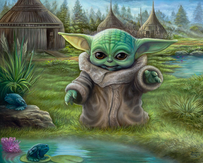 Epic Lucas Films - The Child - Leaf Green - 36" x 44" PANEL
