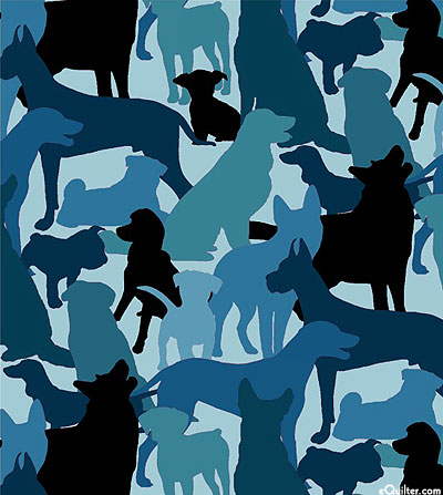 Dog Breeds - Canine Silhouettes - Lt Blue