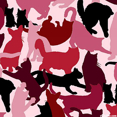 Cat Breeds - Feline Silhouettes - Lt Pink