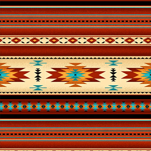 Tucson - Navajo Blanket Stripes - Cinnamon Red